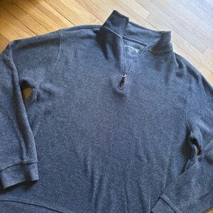 Flyshacker Clothing Co. 1/4 Zip Pullover Men‎ XL Long Sleeve Fall Navy Blue Cozy